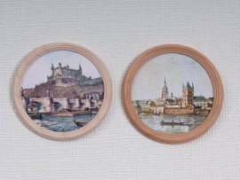 Bilder, rund, Puppenstubenminiatur 1zu12
