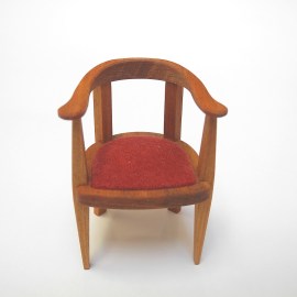 Polsterstuhl, Vorderansicht, Puppenstubenmmöbel in 1zu12