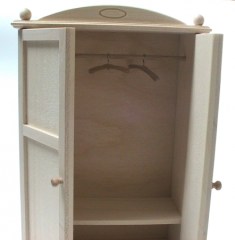 Schlafzimmerschrank, Detailbild, Puppenstubenmöbel in 1zu12