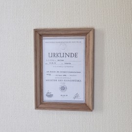 Urkunde, gerahmt, Miniatur im Maßstab 1zu12