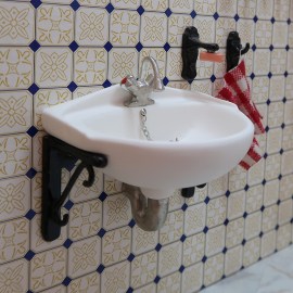 Wandwaschbecken, Puppenstubenmöbel in 1zu12